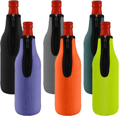 6 Pack 16oz 18oz KENOBEE Beer Bottle Insulator Sleeves, to Glass Beer Bottle Neoprene Cooler Covers Non-slip Thick