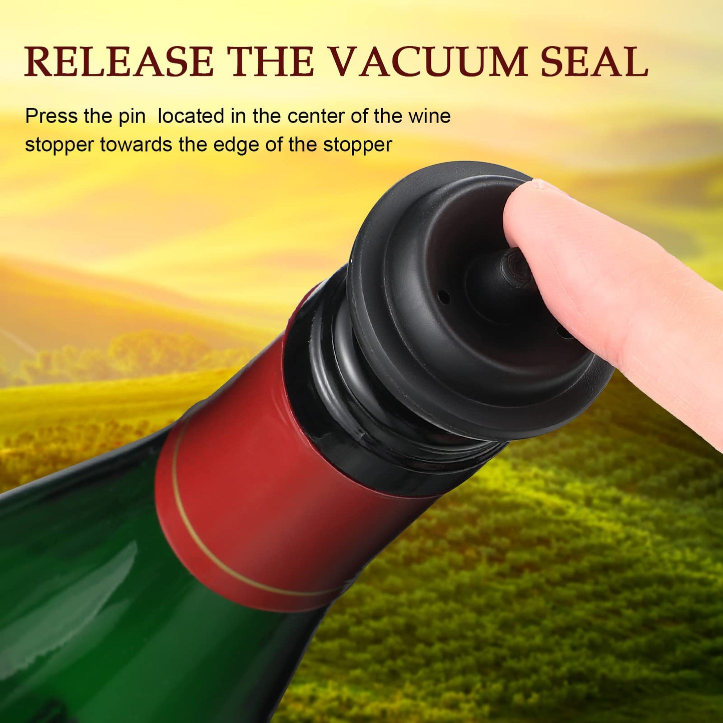 18 Pieces Wine Saver Pump with Vacuum Reusable Preserver Practical Wine Keeper Bottle Sealer Keep Fresh for Kitchen Office Home Adult Party Favor Supplies(Black)