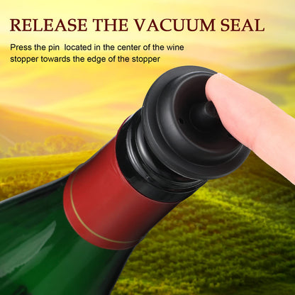 18 Pieces Wine Saver Pump with Vacuum Reusable Preserver Practical Wine Keeper Bottle Sealer Keep Fresh for Kitchen Office Home Adult Party Favor Supplies(Black)