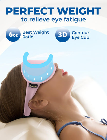 3D Cooling Gel Sleep Mask for Women & Men – 6oz Weighted Eye Mask for Sleeping, 100% Blackout, Ice Cold Gel, Migraine & Headache Relief, Eye Care, Deep Relaxation, Airplane Travel Essentials, Gift