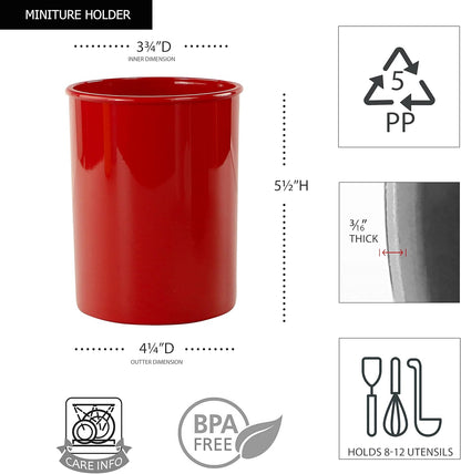 Reston Lloyd Small/Short Multipurpose Utensil/Crock Holder, Red for Kitchen Organization