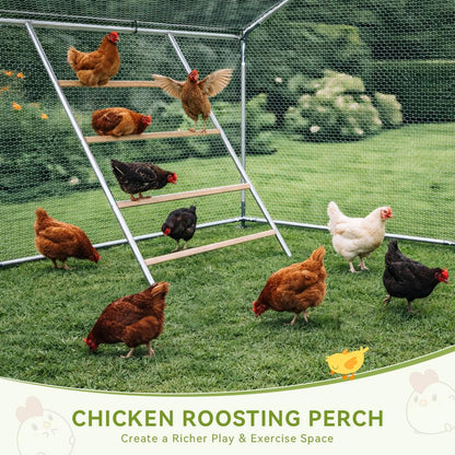 COMHOMA 13×10×6.6FT Large Metal Chicken Coop with Roosting Perch,Walk-in Chicken Run with Waterproof Roof & Lockable Door,Outdoor Poultry Cage for Hens,Ducks,Rabbits