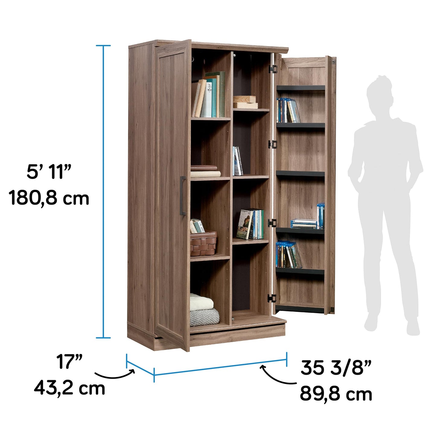 Sauder HomePlus Storage Cabinet/ Pantry cabinets, Salt Oak finish