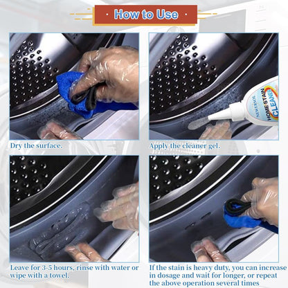 NEWERSOL Black Stain Remover Gel Washing Machine Cleaner Front Loader Grout Cleaner Home Stain Removal Gel for Washer Kitchen Sink Showers Bathroom and Floor Tile 8Fl Oz