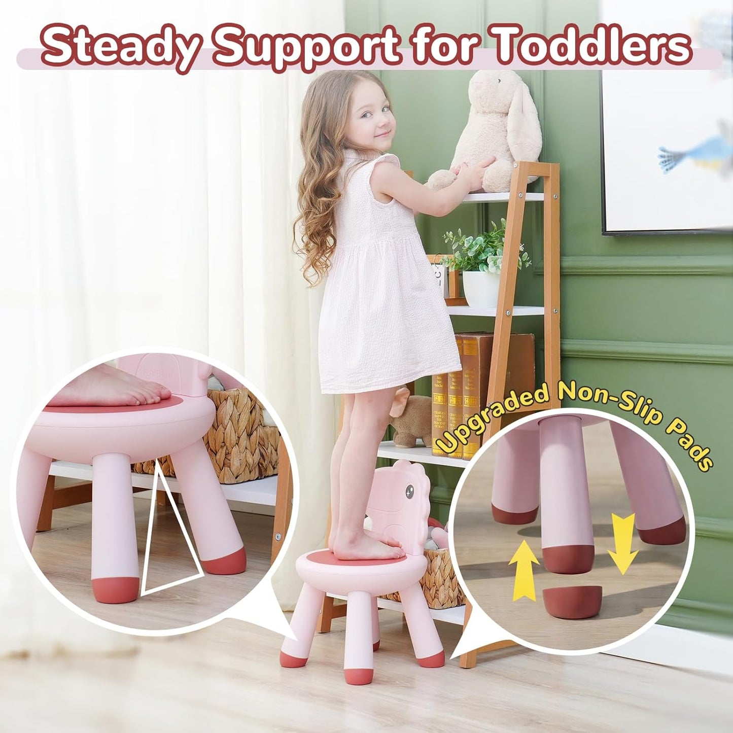 13 KidBloom Toddler Chair, Reinforced Kids Chair, Dinosaur Plastic Child Chair for Toddlers with Supportive Backrest