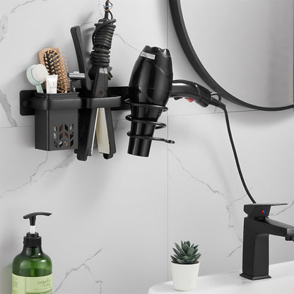 Hair Dryer Holder Wall Mounted, Storage Basket for Flat Iron, Curling Wand, Hair Straightener in Bathroom
