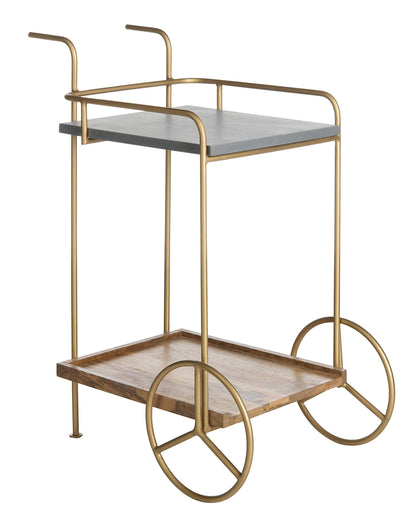 Safavieh Home Collection Harper 2-tier Natural Wheels Bar Cart
