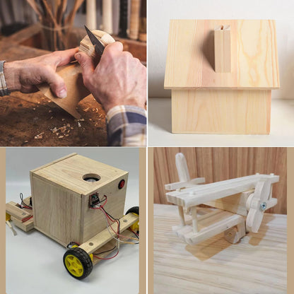 4PCS Rectangle Wood Boards Unfinished Wood Blocks for Crafting, 8x6x0.8in Blank Whittling Wooden Blocks for Wood Carving,Painting & Burning