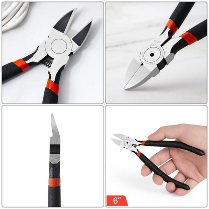 BOENFU Wire Snips Floral Wire Cutter Jewelry Wire Snippers 6 Inches 2 Pack Flush Cut Pliers Side Cutters Metal Cutting Tool for Crafting, Floral, Artificial Flowers, Chicken Wire, Electrical