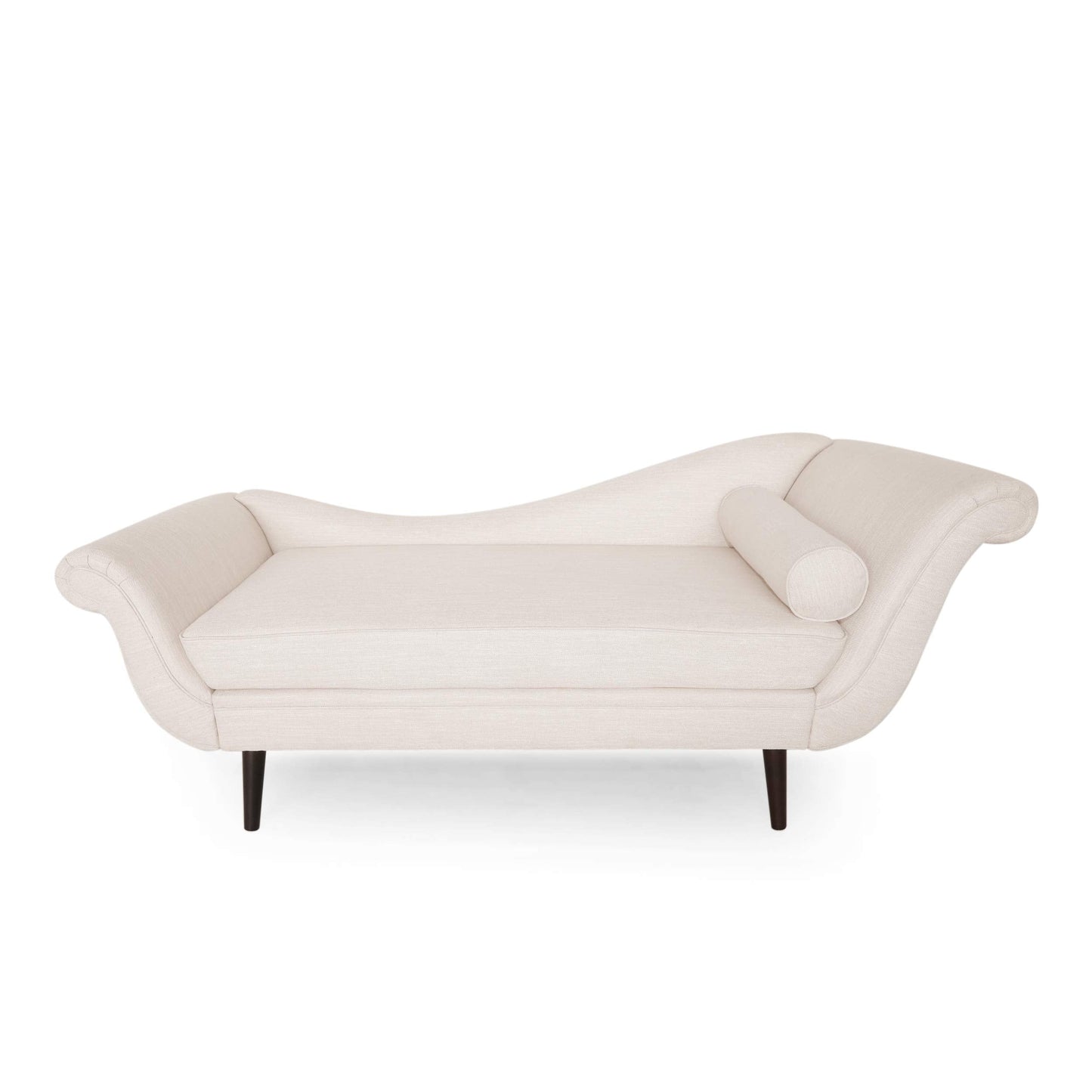 Merax Upholstered Chaise Lounge Accent Chair, Modern Tufted Lounge Sofa with Solid Wood Legs, Indoor Reclining Chair for Living Room Bedroom, Beige