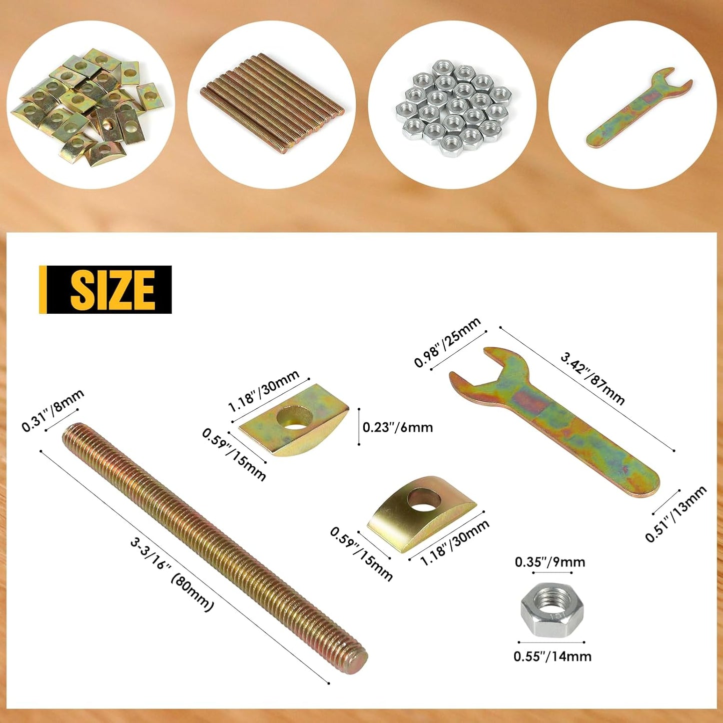 Countertop Connector, Table Top Fasteners, Miter Draw Bolt Joint Connector Pack for Butcher Block & Furniture (10PCS)