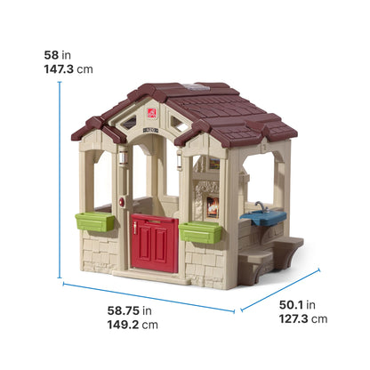 Step2 Charming Cottage Kids Playhouse, Indoor and Outdoor Clubhouse Playset, Interactive Sounds, Toddlers 2+ Years Old, Easy to Assemble
