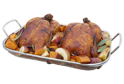 Outset 76359 Stainless Steel Grill Roasting Basket Silver