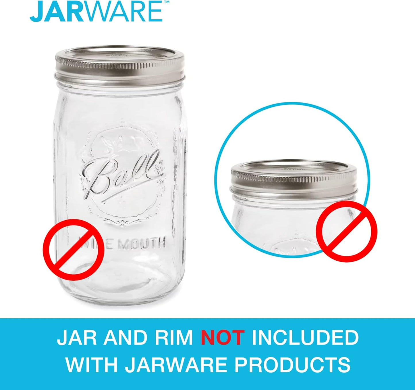 6.5" 3" Jarware Honey Dipper Lid For Regular Mouth Mason Jars, Stainless Steel, x