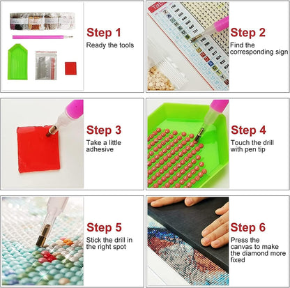 Diamond Art Kits for Adults Beginner, 4 Pack Fashion Leopard DIY Diamond Painting Kits 5D Diamond Dots Gem Art Crafts with Tools,Round Full Drill Funny Crafts for Home Wall Decor&Gift-12X16 inch