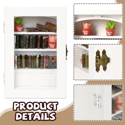 24 Anxiety Bookshelf with Real Mini Books, Unique Mini Book Shelf, Miniature Library Gifts for Book Lovers, Anxiety