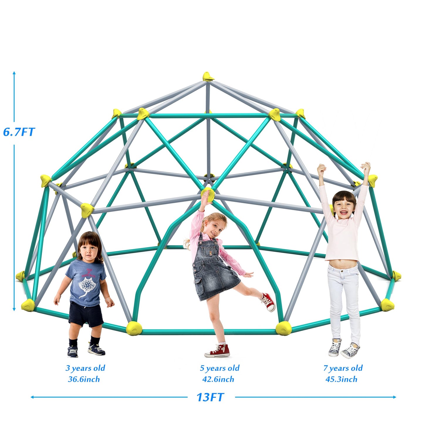 Merax 13FT Climbing Dome, Outdoor Dome Climber for Kids 3-10 Supporting 1000 lbs, Easy Assembly Playground Jungle Gym Backyard Play Equipment