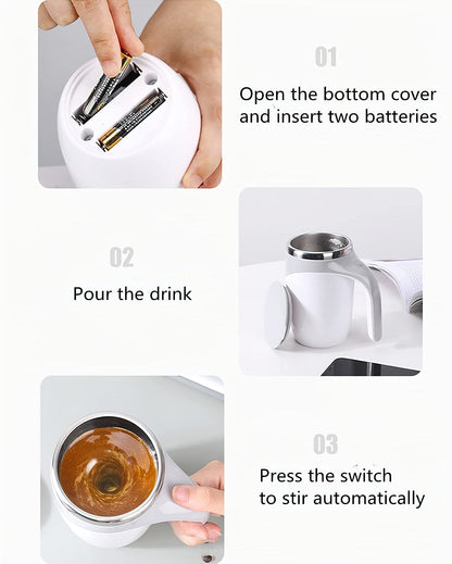 TXLOOK Automatic Magnetic Stirring Coffee Mug, Rotating Home Office Travel Mixing Cup，Funny Electric Stainless Steel Self Mixing Coffee Tumbler, Suitable for Coffee, Milk, Cocoa and Other Beverages……