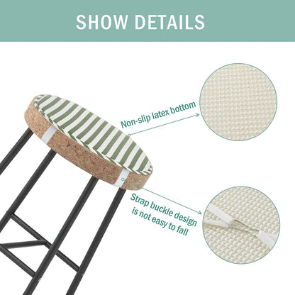 2 Pack 13 Inch, Round Stool Chair Cushions for Kitchen Dining Seat Pads with Ties Non Slip Cushions Pad for High Stool