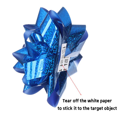 14 Pcs Gift Bows Assortment - Assorted Size Gift Bows and 2 Crimped Curling Ribbons, Perfect for Christmas, Holiday, Party (Blue)