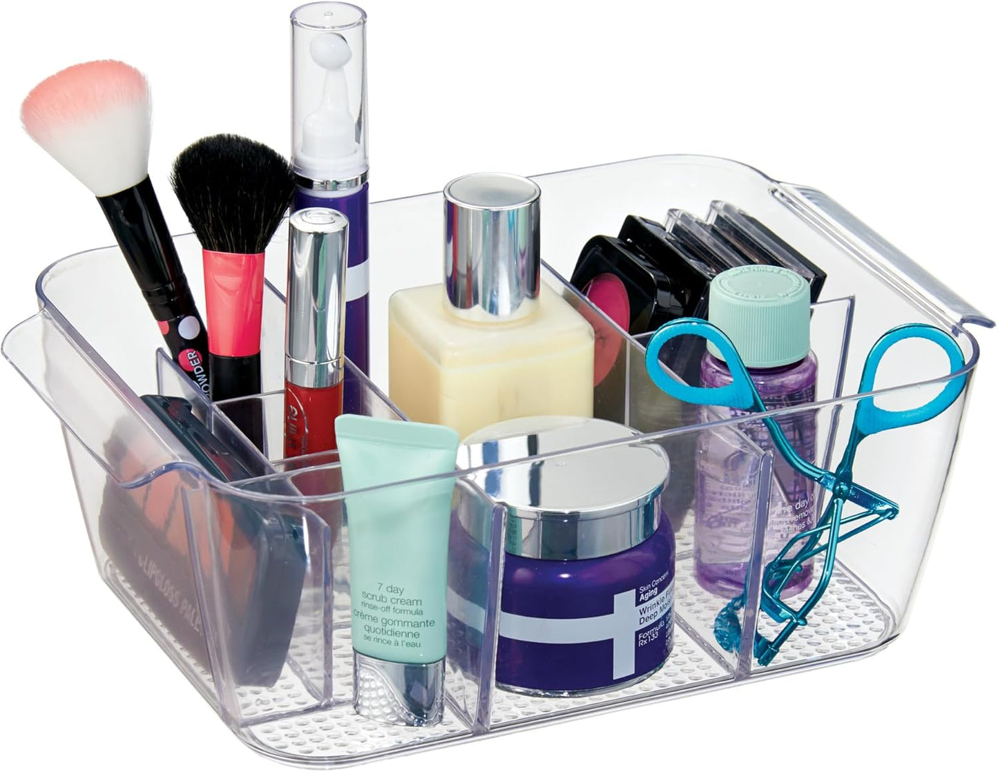 iDesign Makeup Organizer for Countertop, Clear Storage for Cosmetics and Toiletries, Made in USA