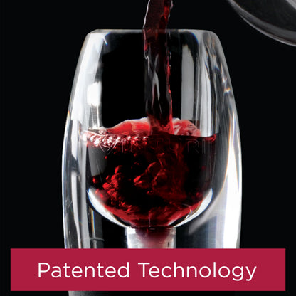 Vinturi Wine Aerator Pourer and Decanter for Red Wines Patented Design Perfectly Aerates Wines By The Glass or Bottle With Distinctive Sound, Includes No-Drip Base & Sediment Screen, Black