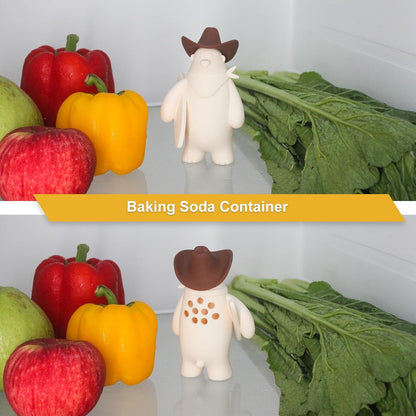 Baking Soda Holder for Fridge, Reusable Deodorant Container, 5.1x3.1 Inches (White-2 Pack)