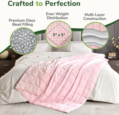 15lbs (60"80", Sivio Weighted Blankets for Adult Queen), Breathable Soft Minky Weighted Throw Blanket Queen for All