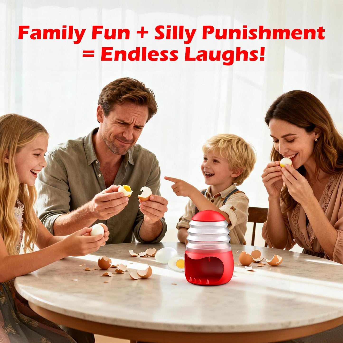 Pop It or Eat It：PowCube Boiled Egg Peeler, Fun Egg Peeling Challenging for Family