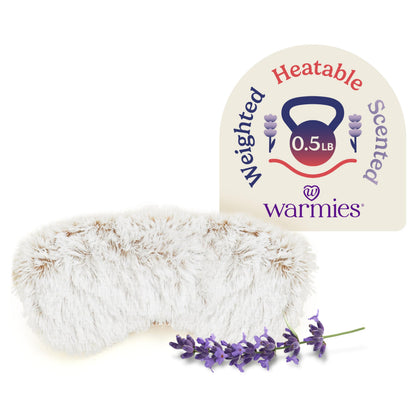 warmies Microwavable Eye Mask for Warmth & Comfort - Heating & Cooling Compress for Calming Relaxation - Weighted & Heated Eye Mask with Scented Lavender for Sleeping - Gray