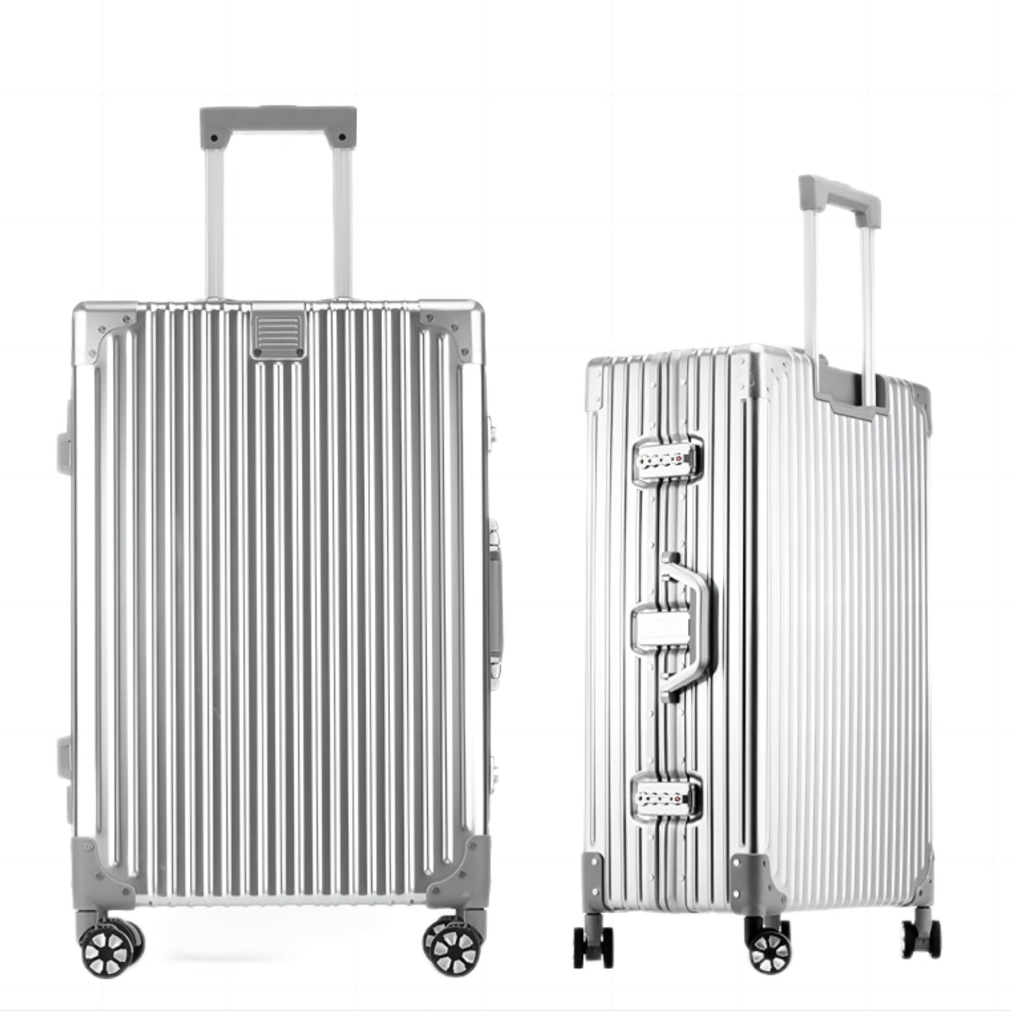 HotWay 28 Inch All Aluminum Checked In Luggage, Hard Shell Suitcase with Spinner Wheels and TSA Lock, Large Suitcase for Business Travel
