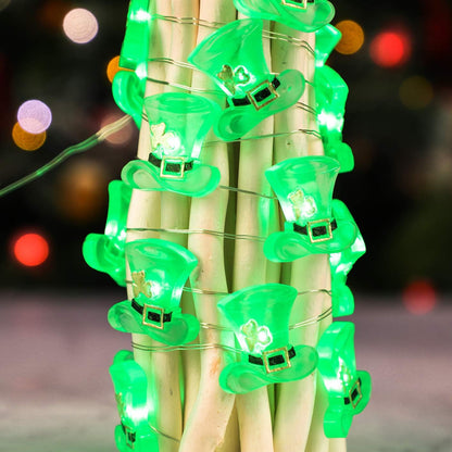 Impress Life Green Hat String Lights - 10ft Battery Operated/USB Plug-in LED with Remote for Bedroom Home Garden