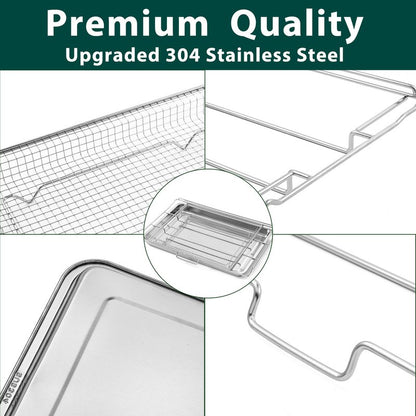 AFT27FRIG Air Fryer Tray Replacement Parts for Frigidaire Ready Cook 27" Air Fry Tray Air Fryer Basket FCWS2727AS Air Fryer Rack 304 Stainless Steel Electric Stove Range Wall Oven Shelf Rack 1 Pack