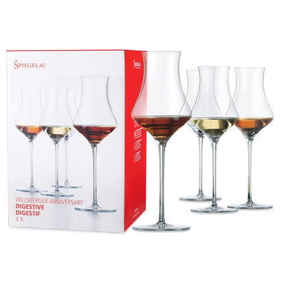 Spiegelau Willsberger Digestif Glasses Set of 4, Elegant Crystal Cordial Glasses, European-Made Glassware for Spirits, Amaro and Port Wine, Home Bar and Wedding Gifts, After Dinner Drinks, 9.9 oz