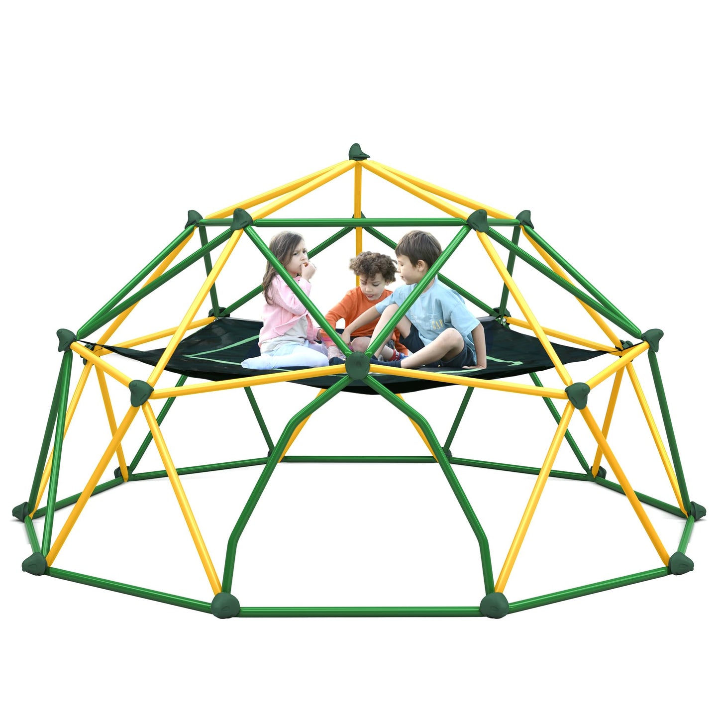 Virubi 13 FT Climbing Dome with Hammock for Kids 3-10, Outdoor Play Equipment Supporting 1000 lbs, Anti-Rust Jungle Gym, Easy Assembly Geometric Dome Climber Play Center