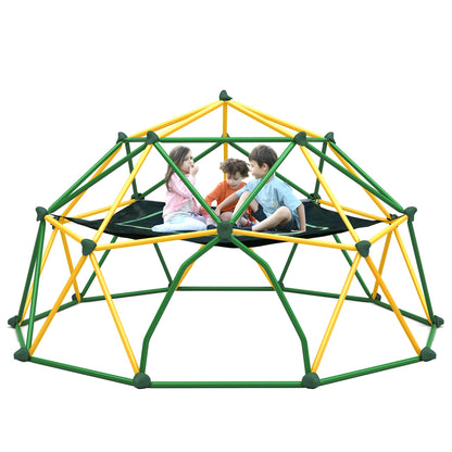Virubi 13 FT Climbing Dome with Hammock for Kids 3-10, Outdoor Play Equipment Supporting 1000 lbs, Anti-Rust Jungle Gym, Easy Assembly Geometric Dome Climber Play Center