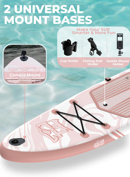 TIGERXBANG Inflatable Stand Up Paddle Board 11'6"×35"×6" with Complete Accessories, Premium Large Paddle Boards for Adults/Youth, Paddle Board Polar Rose Collection