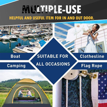 PerkHomy Cotton Rope 3/16" (5mm) 100 ft Multi Purpose Utility Diamond Braided Cord, Natural Cotton for Clothes Line Camping Crafting Flag Pole, Dark Brown