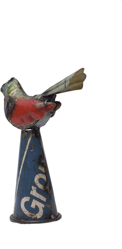 DeKulture Recycled Iron Bird Bottle Topper - Decorative Wine Bottle Cover (5.5x2.5x6 Inches)