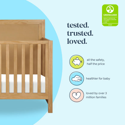 Davinci Margot 4-in-1 Convertible Crib in Honey GREENGUARD Gold Certified