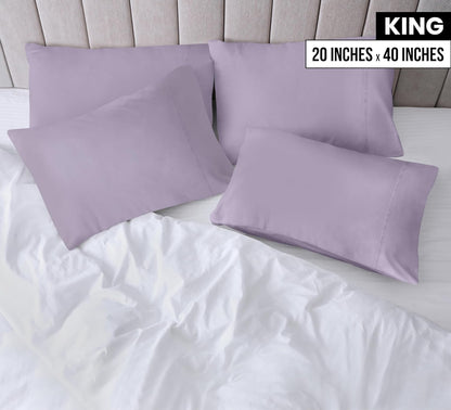 Utopia Bedding King Pillow Cases - 4 Pack - Soft Brushed Microfiber - Fade Resistant 20 x 40 Inches (Lavender)
