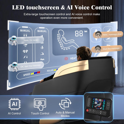 YONISEE 4D Massage Chair Full Body, 2026 Zero Gravity SL-Track Shiatsu Massage Recliner with Body Scan, AI Control, Heating, Airbags, Foot Rollers, Bluetooth Speaker, Led Light for Home and Office