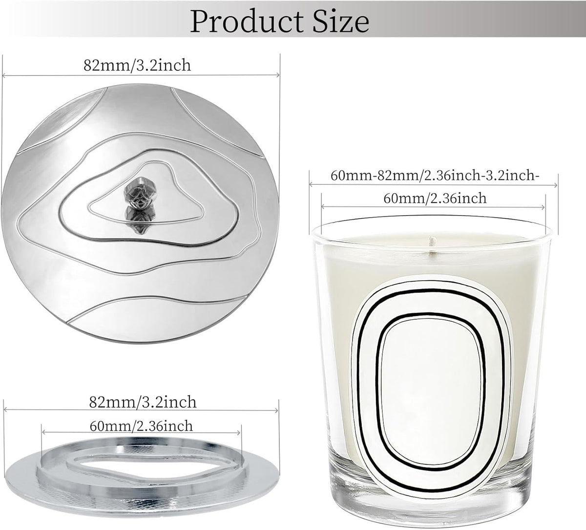 Skiennix Scented Candle Topper - Elegant Silver Alloy Design for Home & Office Décor