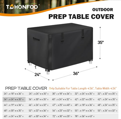 36 inch 36"L 24"W 35"H Outdoor Prep Table Cover with Split Zipper for Keter Unity Small Portable Table, Compatible