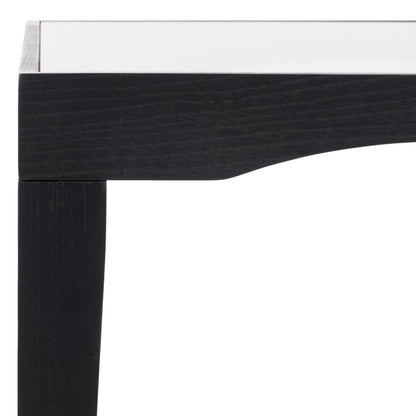 SAFAVIEH Couture Collection Nicolella Black Square Glass & Linen Accent Table