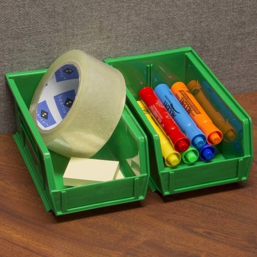 Akro-Mils Plastic Storage Bins - Space-Saving Stackable Organizers for Garage & Pantry | 7" x 4" x 3", Blue, 24-Pack