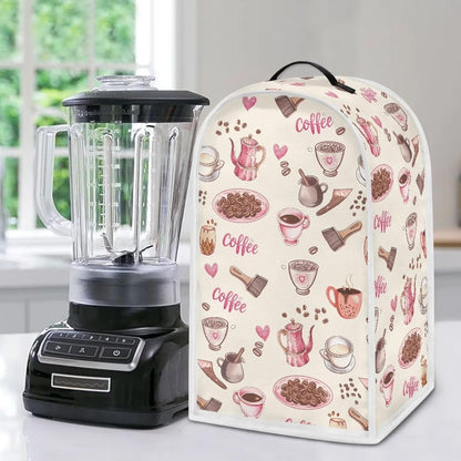 Coffee Pattern Dust Cover for Kitchen Appliances, Compatible with Stand Mixer, Coffee Maker, Juicer, Food Processor