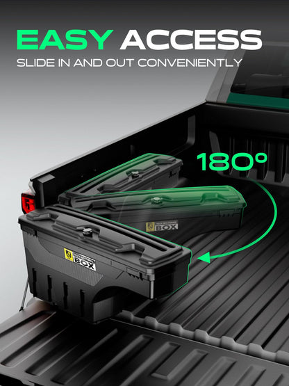 YHTAUTO Truck Bed Storage Tool Box Lockable Compatible with 2007-2018 Chevrolet Silverado & GMC Sierra 1500 2500 3500, 2019 Silverado/Sierra 1500 Passenger Side, Swing Waterproof Wheel Well Toolbox