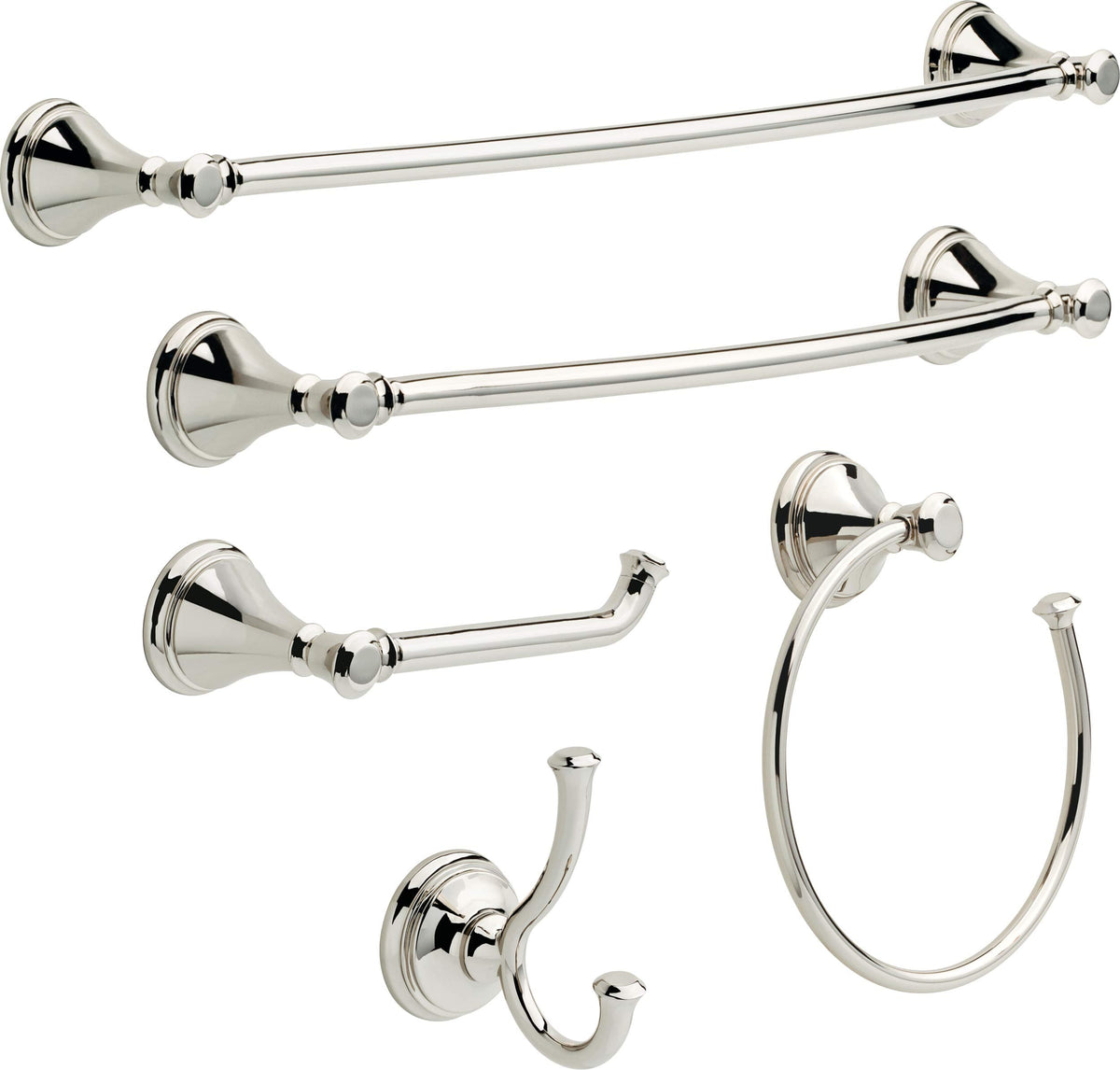 Delta Double Towel Hook for Bathroom or Kitchen| Polished Nickel | Cassidy Accessories