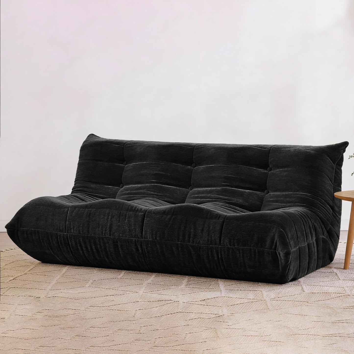 SUYOLS Bean Bag Chair, 3 Seater Fireside Chair Large Bean Bag Sofa for Adults, Memory Foam Chairs Gaming Chairs with Comfy Design & Soft Fabric, Lazy Floor Sofa for Living Room, Bedroom, Dark Gray